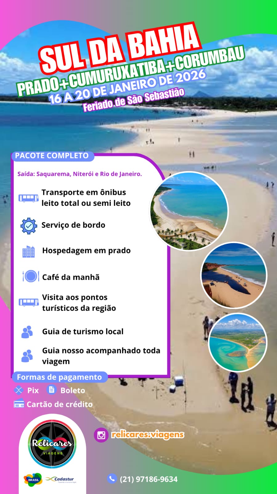 Prado + Cumuruxatiba + Corumbau - Bahia